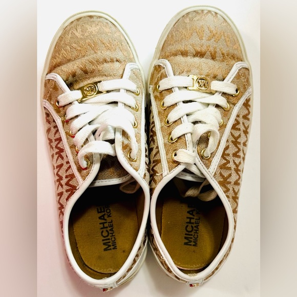 MICHAEL Michael Kors Girl Youth Ivy Nettle Sneaker Camel 2 US - Picture 4 of 9